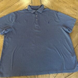 Polo Ralph Lauren Shirt 2XB Men’s Blue All Over Print Pony Logo Short Sleeve